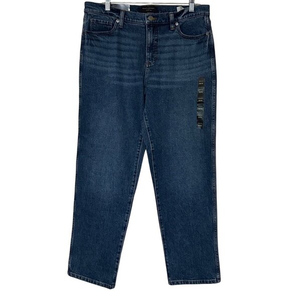 Women's Banana Republic Dark Wash Straight Leg Slouch Denim Jeans Size 30x28/10 - Picture 1 of 16